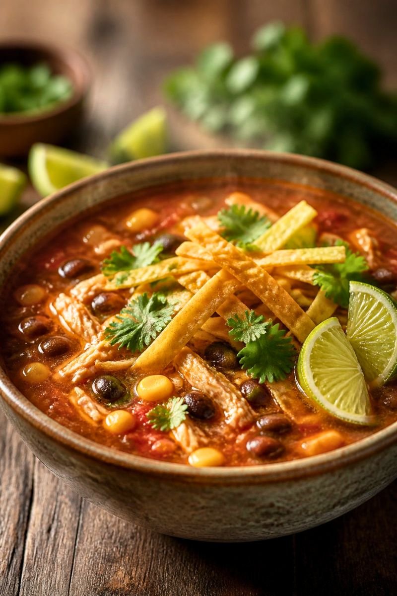 15 Minute Chicken Tortilla Soup Recipe