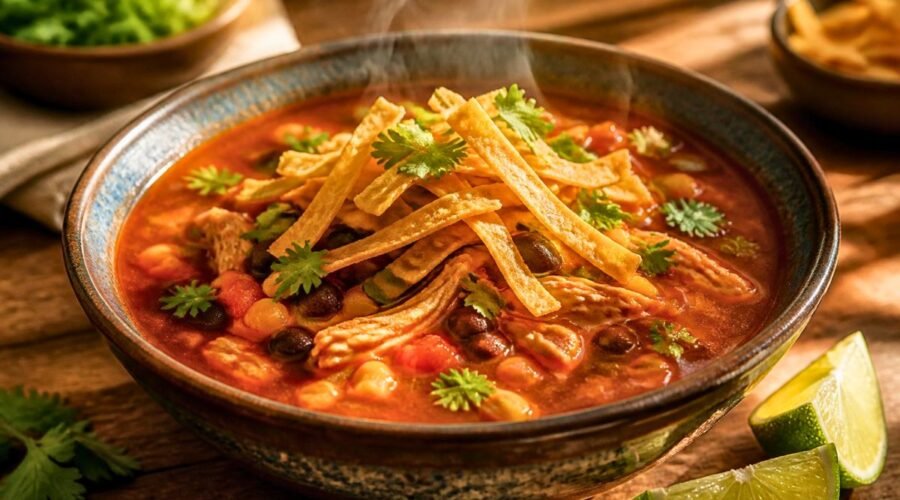 15 Minute Chicken Tortilla Soup Recipe