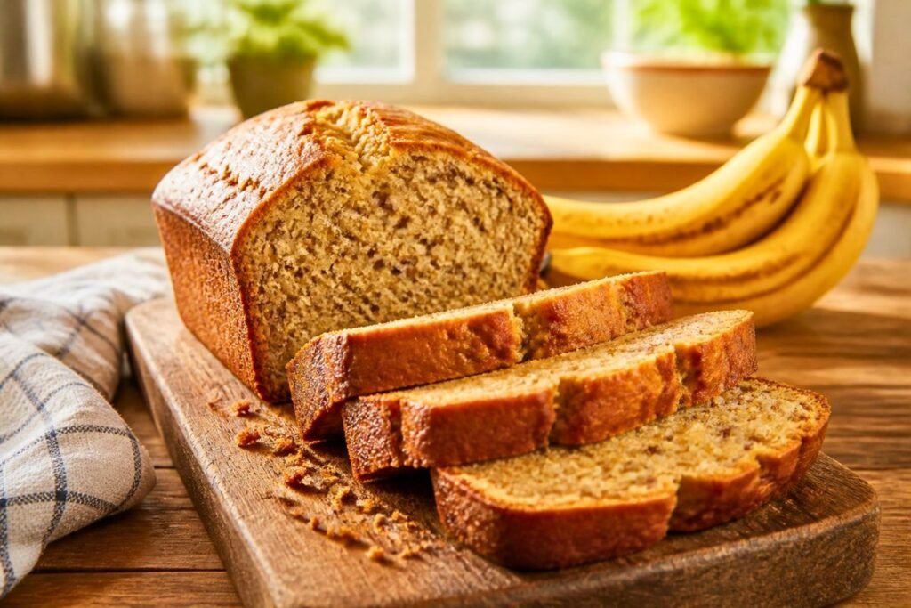 3 Ingredients Easy Banana Bread Recipe