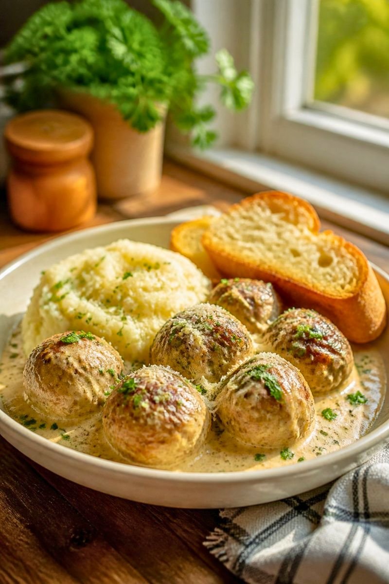 Chicken Meatballs in Cream Sauce Recipe