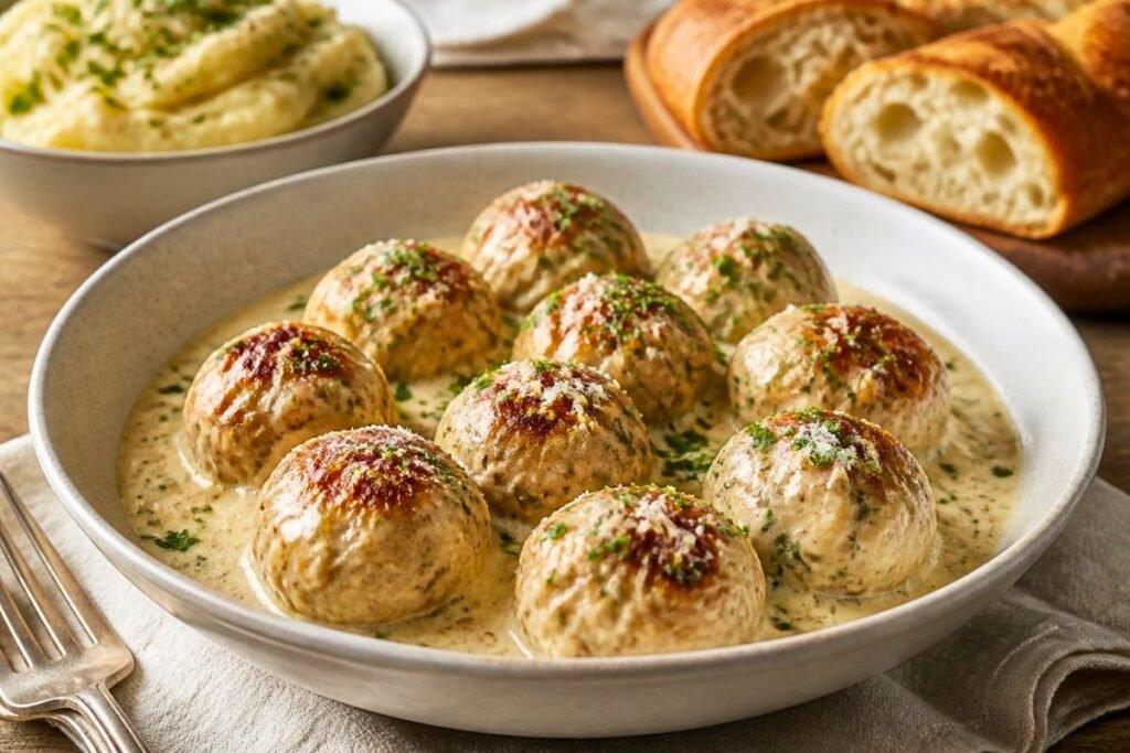 Chicken Meatballs in Cream Sauce Recipe