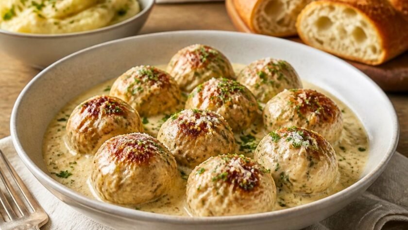 Chicken Meatballs in Cream Sauce Recipe