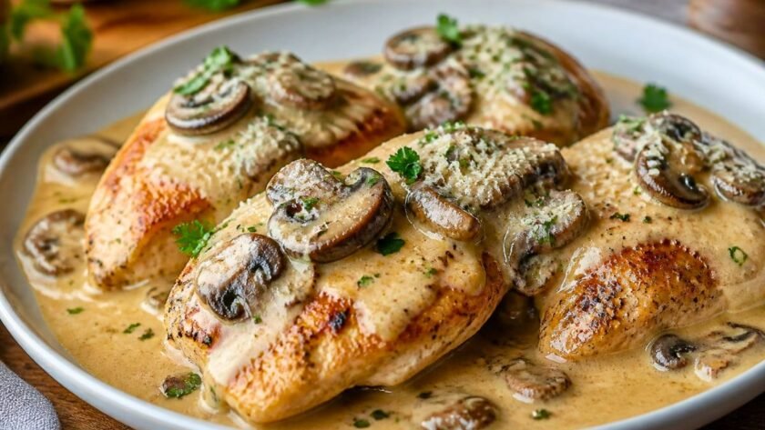 Easy Creamy Mushroom Chicken Recipe
