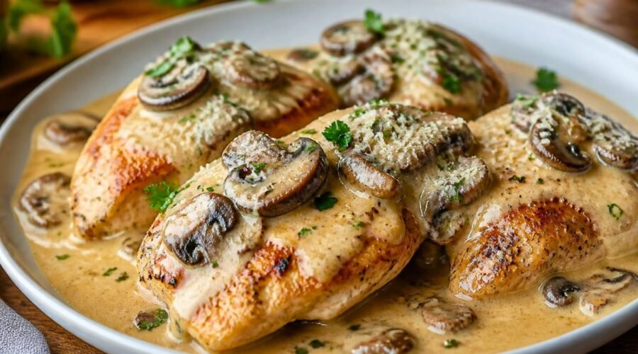 Easy Creamy Mushroom Chicken Recipe