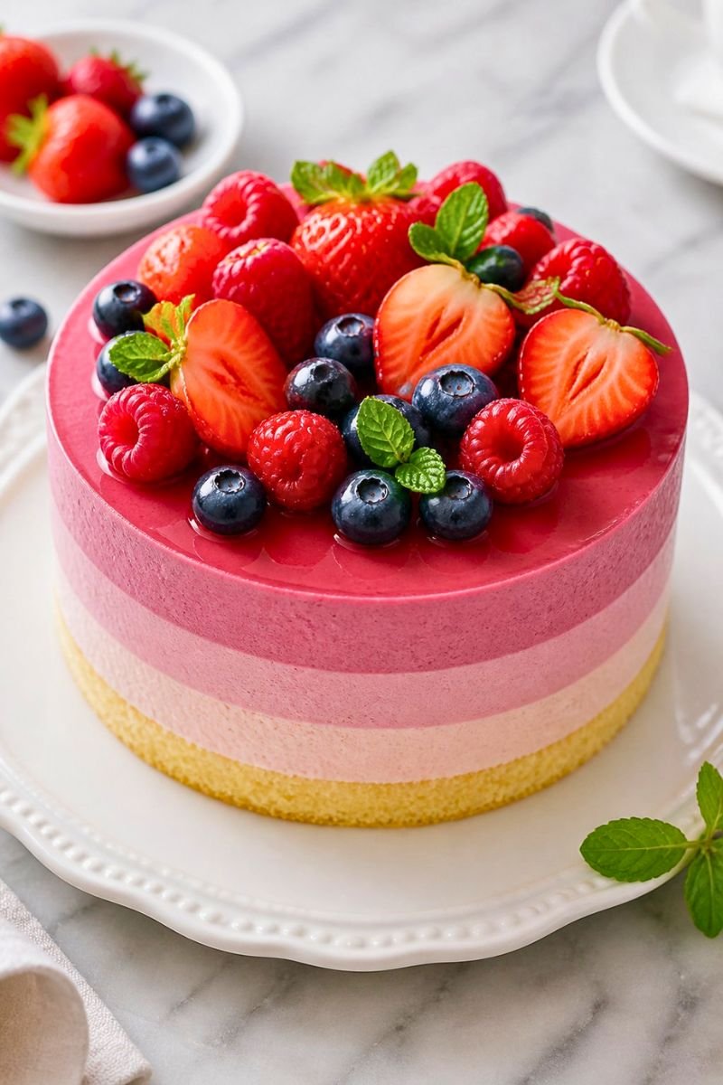 Gourmet Berry Mousse Cake Recipe