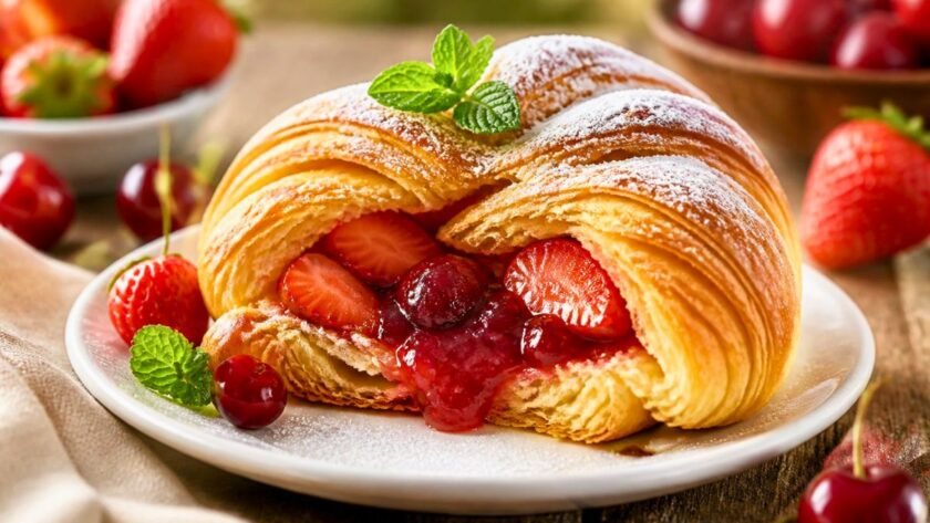 Strawberry Cherry Jam Croissant Recipe