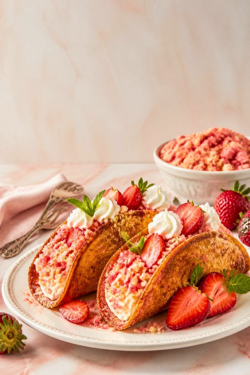 Strawberry Crunch Cheesecake Tacos Recipe
