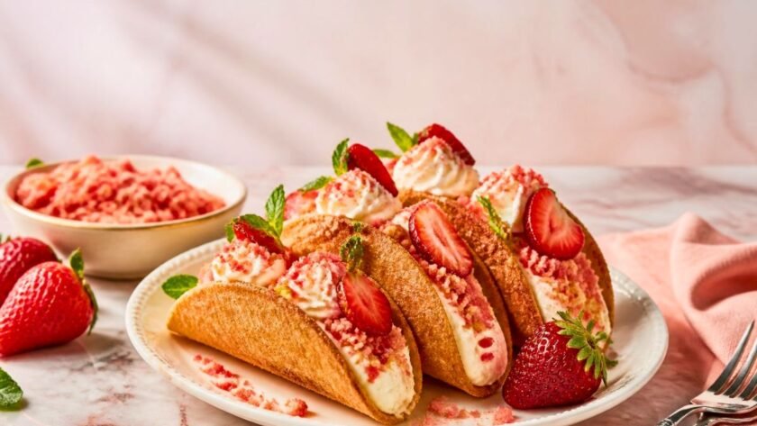 Strawberry Crunch Cheesecake Tacos Recipe